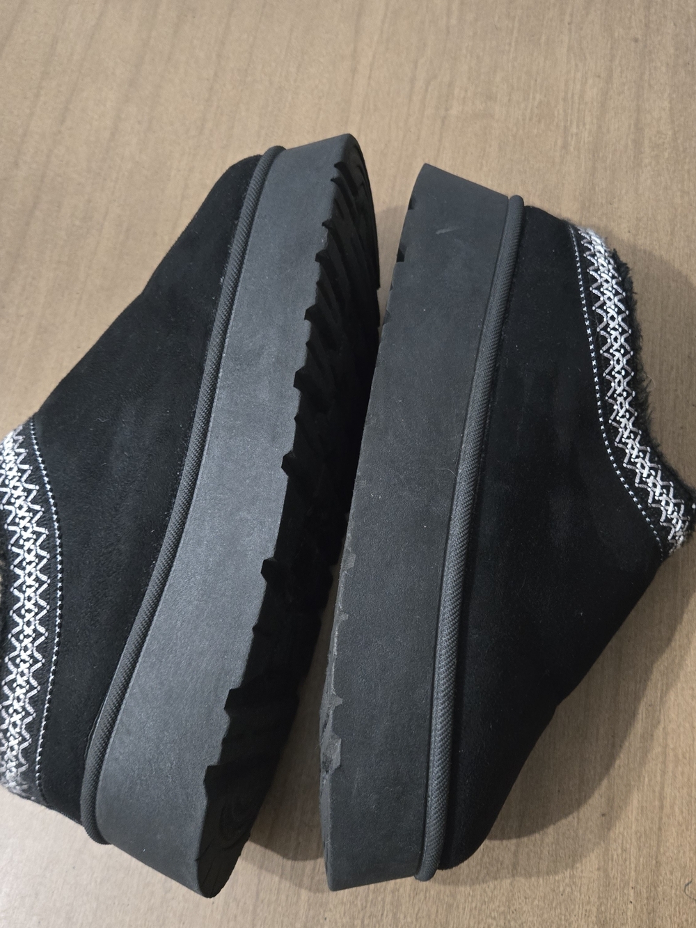 Rouge Helium Black Slip-On Suede Clog with Contrasting Stitch Trim - Picture 6 of 9